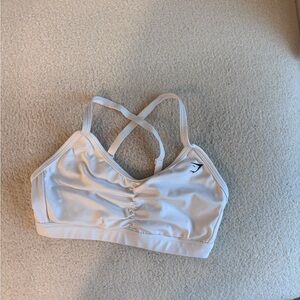 Gymshark White Sports Bra with Cross Straps